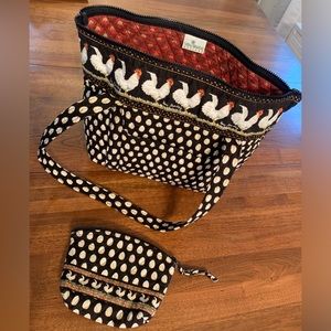 Vera Bradley Chanticleer Chicken & Egg Purse and smaller make up or coin bag.